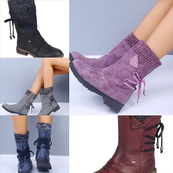 

ueba latest autumn and winter ankle with boot boots, womens ankle boots, calf leather splicing wool mountaineering boots, Black