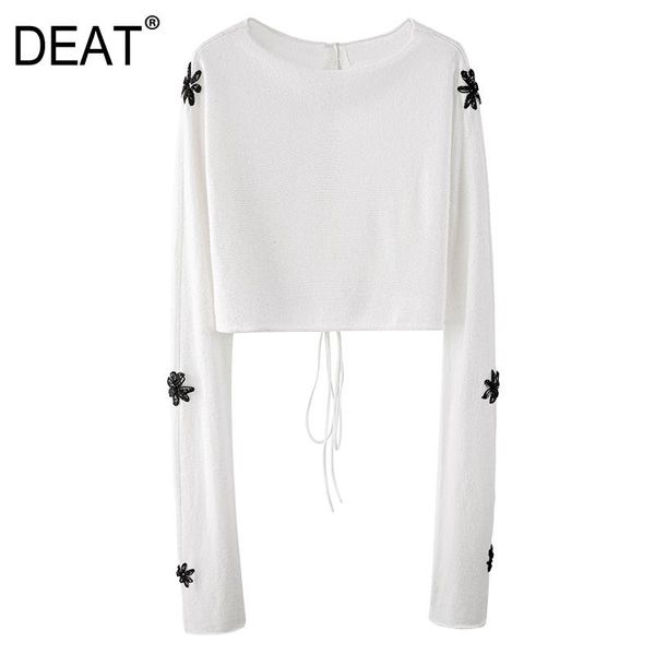 

deat 2021 new spring and autumn fashion women clothes round neck full sleeves black patchwork stringerpullover wp12900l, White;black