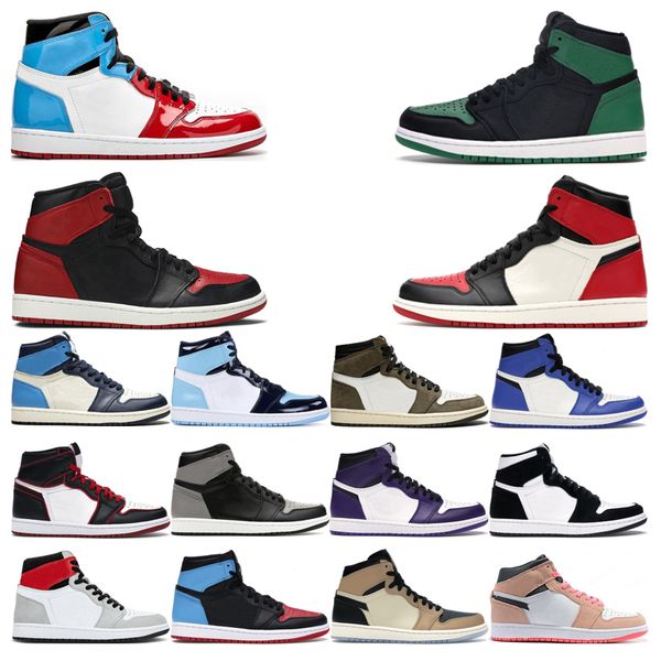 

basketball shoes 1s for men womens obsidian black toe light smoke grey fearless black toe black mushroom 1 mens sports sneakers size 36-46