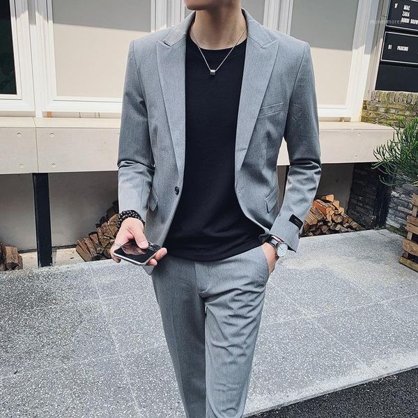 

men's tracksuits a business casual men's suit for men in spring 20211, Gray