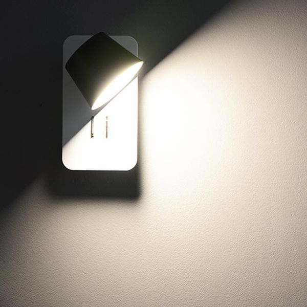 

wall lamp nordic indoor stair led lamps bedroom modern light with switch sconces white an black reading