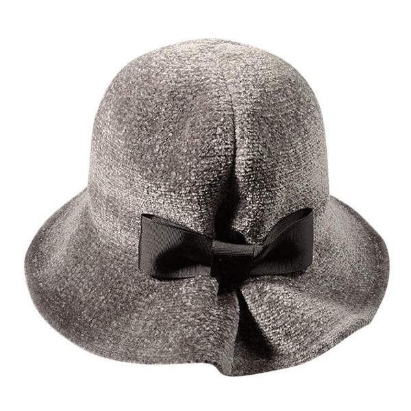 

wide brim hats women winter keep warm hat comfortable fisherman bowknot caps fashion outdoor sunscreen cotton foldable bucket, Blue;gray