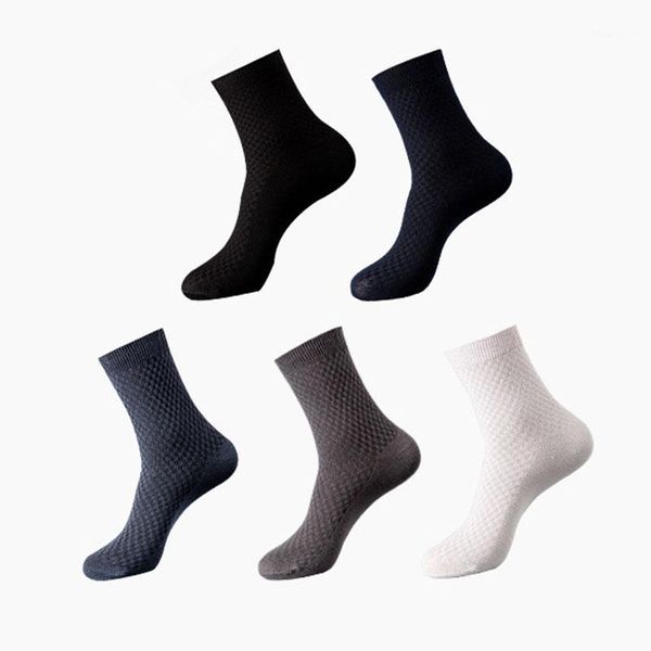 

fashion bamboo finer socks men long crew socks casual business happy man breathable calcetines meias1, Black