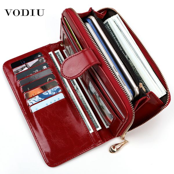 

women's leather wallet for credit card female coin purse fashion brand luxury long clutch zipper lady solid purse women wallets c1115, Red;black