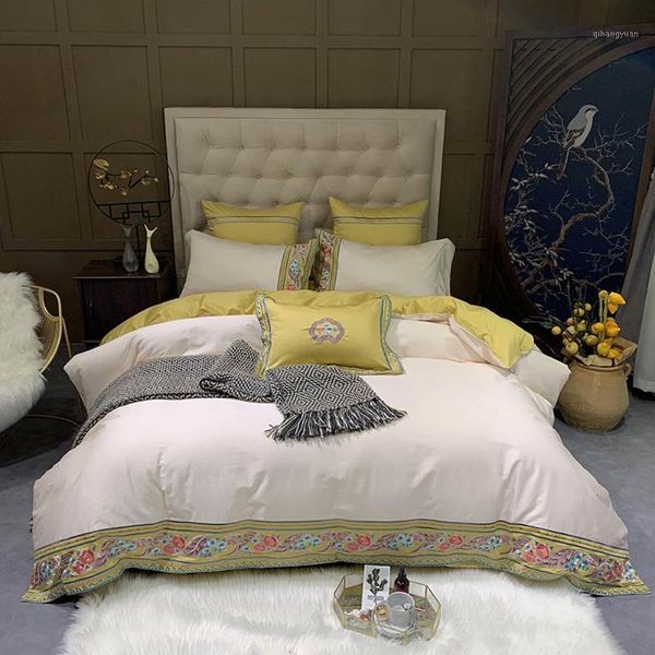 

svetanya 100 egyptian cotton solid color bedding sets  king size embroidery duvet cover set sheets linens1