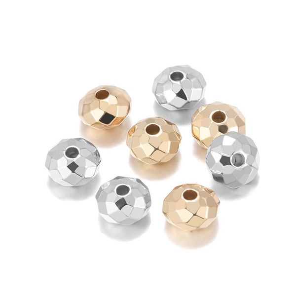 

100pcs lot kc rhodium bulk wheel round ccb plastic beads loose spacer bead for diy jewelry makings bracelet necklace supplies h wmthuv