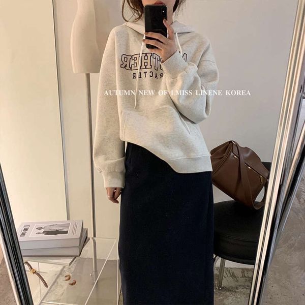 

hooded sweater coat women's autumn winter 2020 new fashion loose foreign style casual lazy plush top, Black