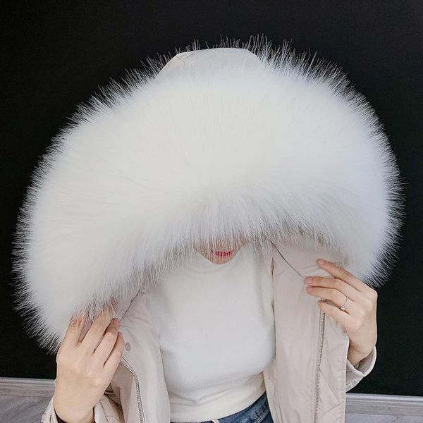 

large faux fur collar ladies fashion elegant diy coat cap plush fur decor winter soft warm artificial clothes collar scarves, Blue;gray