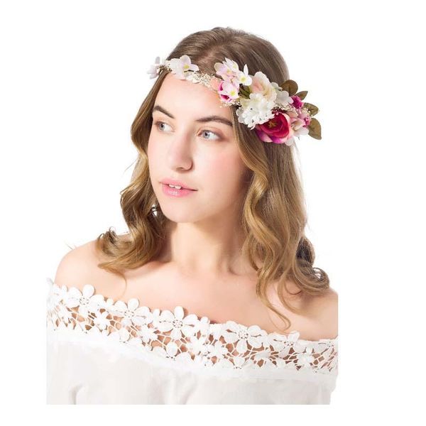 

wedding flower wreath wedding decoration bridal hair headdress flower crown hair accessories adjustable party qylrks
