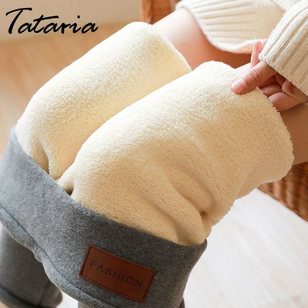

thermal leggings high waisted for flannel streetwear trousers winter casual pants women 5xl 201203, Black