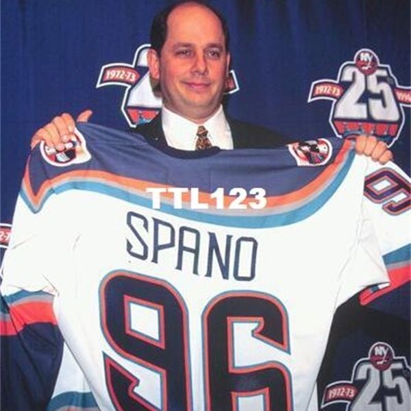 

real men real full embroidery #96 john spano 1990s new york islanders fisherman jersey with 25th jersey or custom any name or number jersey, Black