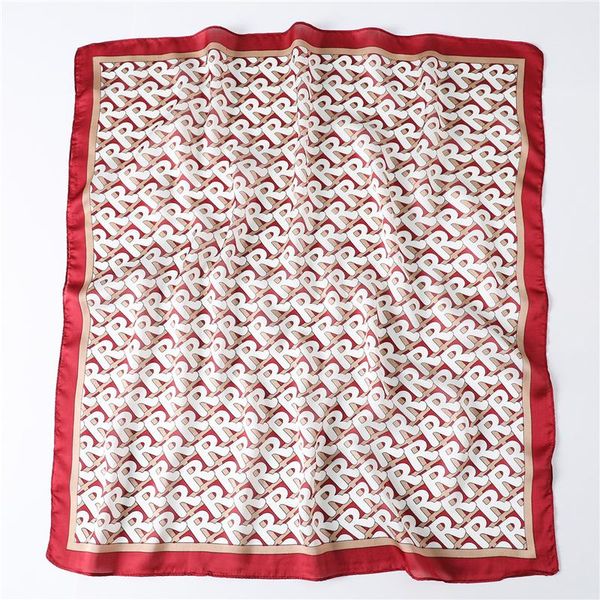 

буква r печать шелковый шарф для женщин 2020 весна новые шарфы мода плед шали обруча высокого qualty площади малый шарф femme wmtqhy, Blue;gray