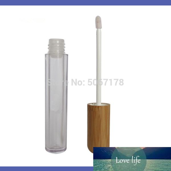 20pcs vazio labelo tube de brilho transparente bordo de garrafa bálsamo com tampa de bambu refilável DIY Eyash Crescimento ferramenta de maquiagem