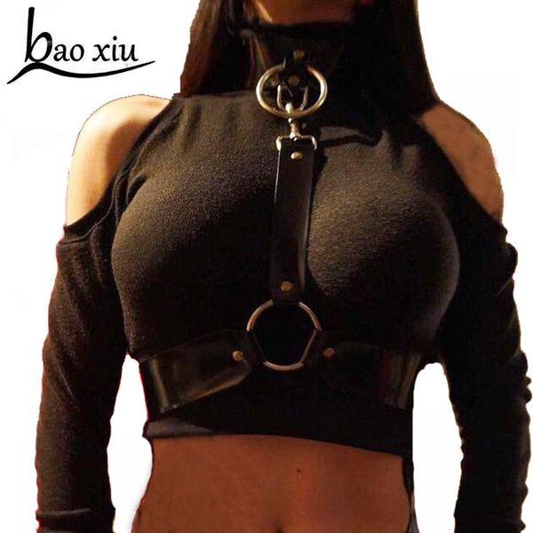 

belts gothic women vintage leather harness black dress waistband adjustable punk body bondage belt cage skirt fetish suspenders, Black;brown