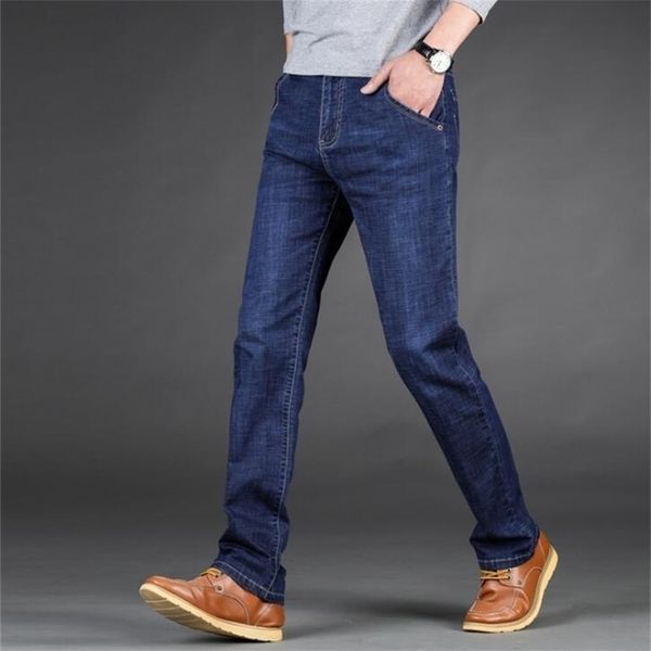 

stretch classic causal men jeans on long pants for male 201223, Blue
