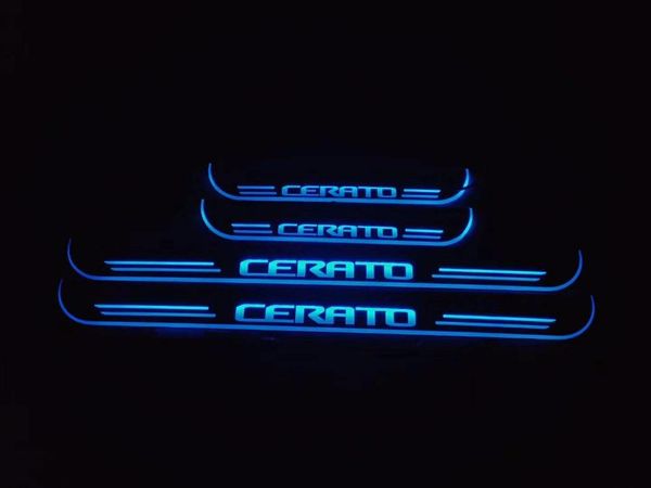 

osmrk led moving door scuff for kia cerato dynamic door sill plate flat lining overlays guards flowing/fixed light