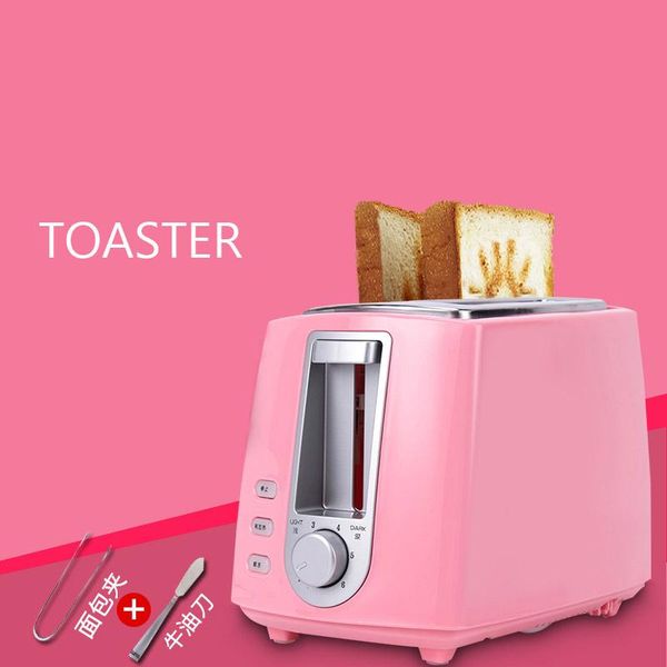

2pcs bread mini deskbreakfast toaster pink and white color smile pattern toaster