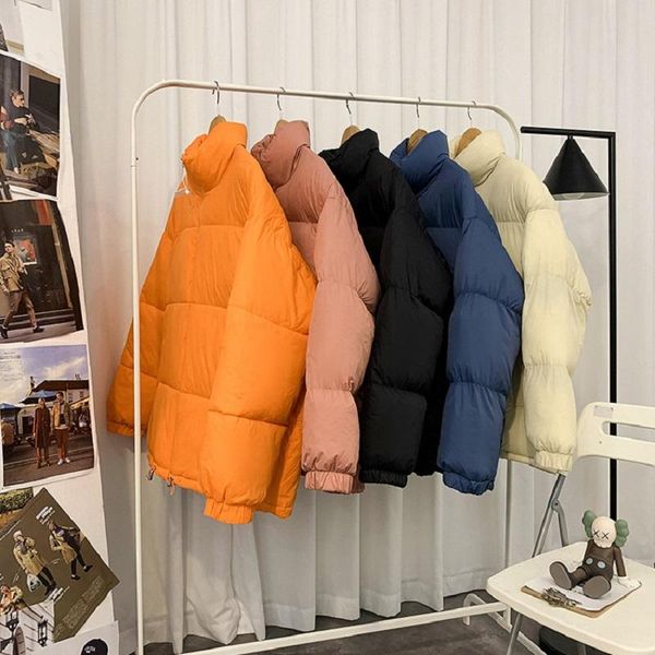 

2020 men's and women's stand-up collar bread jackets, men's and women's jackets, winter warm cotton clothes, Black