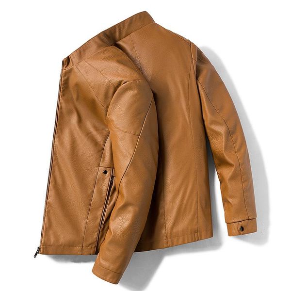 

tide mens pu кожаные куртки осень мотоцикла кожаная куртка мужчины зима верхняя одежда пальто мужской флис поддельный jaqueta, Black