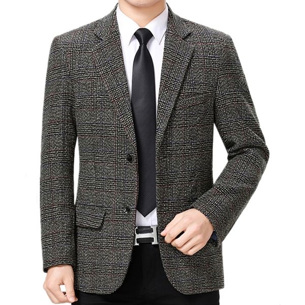 

blazer men fashion business male long sleeve plaid suit jackets single-breasted costume homme mariage loose leisure mens blazers q1216, White;black