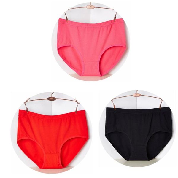 

women's panties 3pcs/lot comfortable breathable sweat absorption cotton underwears women plus size 6xl 7xl big lingerie briefs, Black;pink