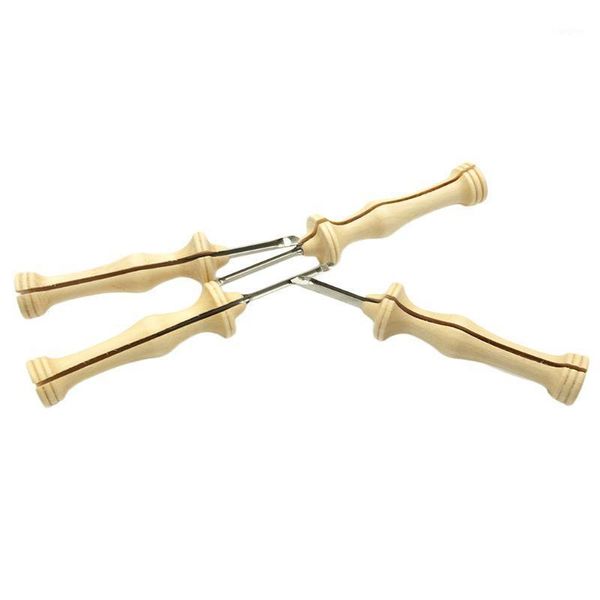 

knitting embroidery punch threader needle pen side slit sewing accessories diy wooden handle weaving tool craft1, Black