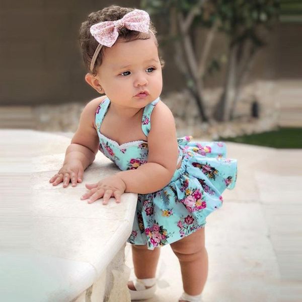 

girl's dresses baby for girl born infant girls dress backless lacing floral clothing print romper sundress, Red;yellow