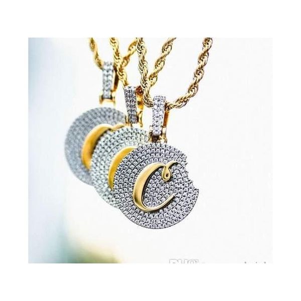 

18k gold plaated cookies pendant necklace iced out cubic zircon mens hip hop bling jllytu yy_dhhome, Silver