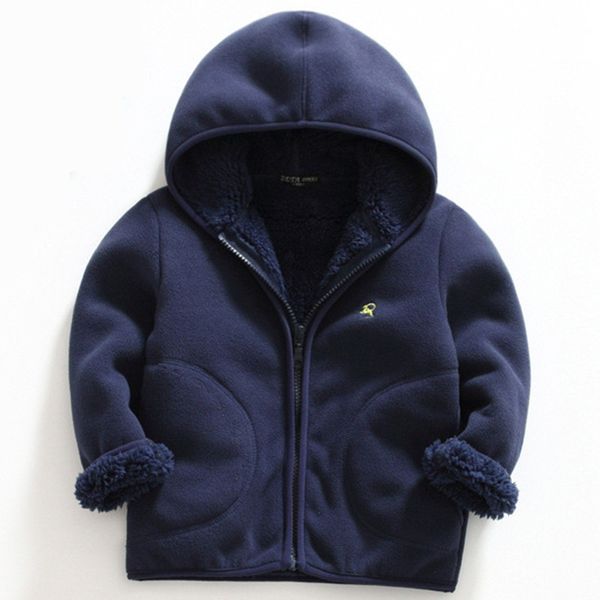 

new spring autumn polar fleece soft jacket coat for kids boys girls solid color long sleeve active outerwear children clothes 201118, Blue;gray