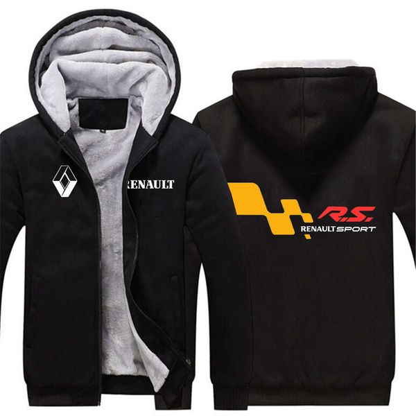 

2021 renault sport r.s. custom zipper hoodies men for print jacket thicken hoodie coat clothing casual sweatshirts