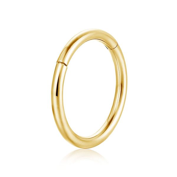 

gold plate nose ring pierce hoop ring stainless steel for women men black, Silver