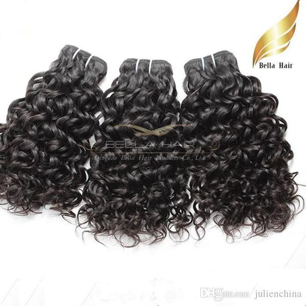 

bonne qualitecheveux bresilien vierge extentions couleur natrel 4pcs lot human hair wavy water wave hair livraison gratuit, Black