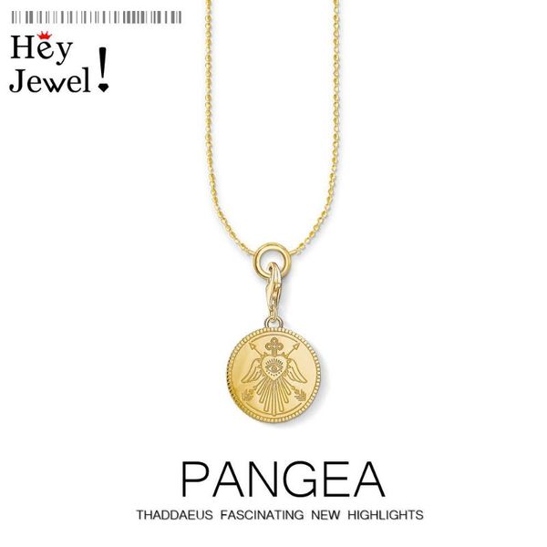 

chains charm necklace magical symbols coin,2021 summer lucky fashion jewelry europe 925 sterling silver bijoux gift for women men