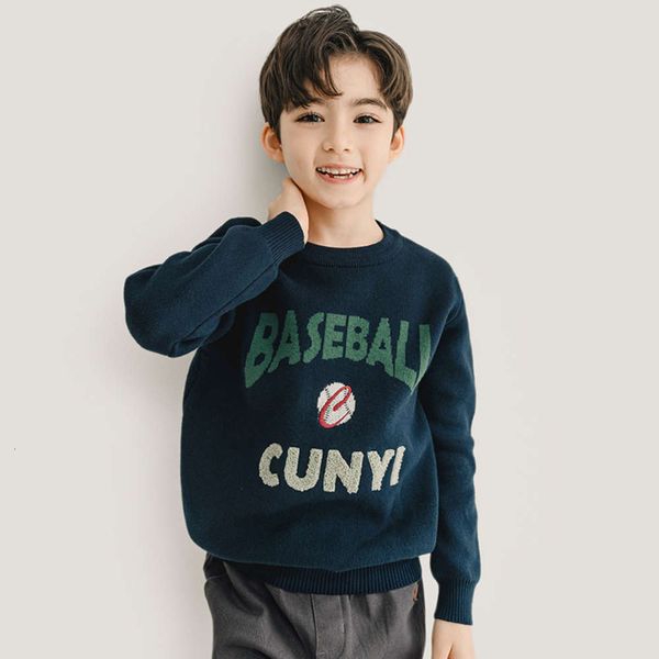 

middle new chunyi jacquard wear autumn boys' letter school children's pullover sweater by204599, Blue