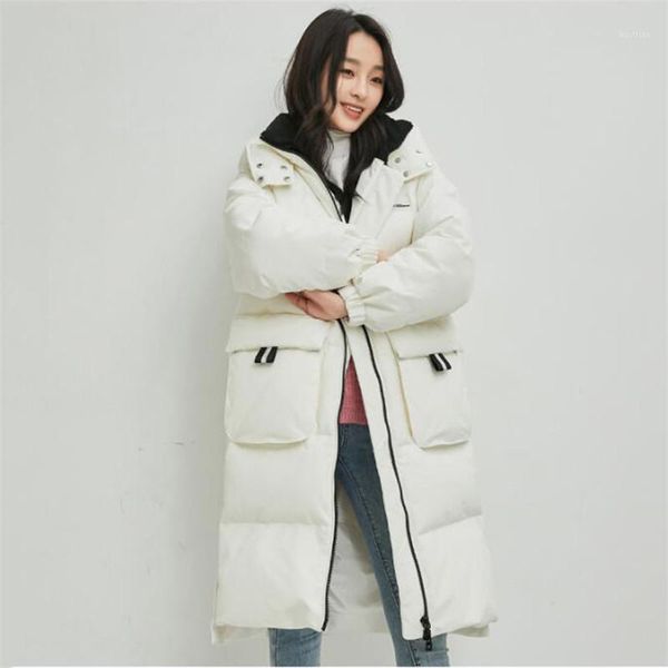 

down jacket women medium long coat 2019 winter new fashion thick warm overcoat female white duck down jacket jiu1111, Black
