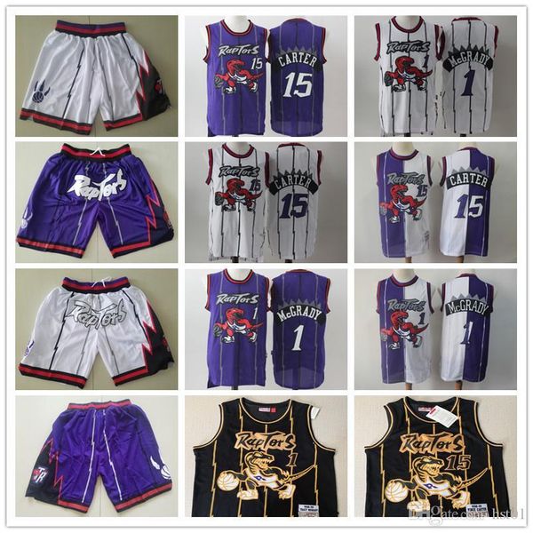 

mens toronto throwback raptors jerseys vince carter tracy mcgrady basketball shorts basketball jersey purple, Black;red