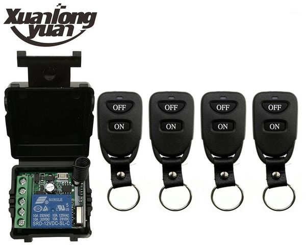 

remote controlers xuanlongyuan dc12v 1ch control light switch relay output radio receiver module+ belt buckle transmitter garage door lamp1