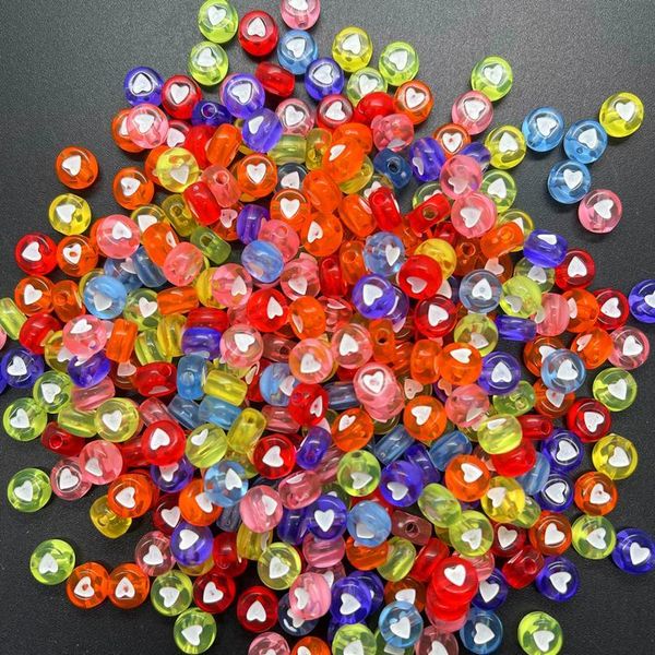 

new 100pcs 4x7mm peach heart beads transparent color acrylic oblate beads diy craft for jewelr sqcfcy, Black