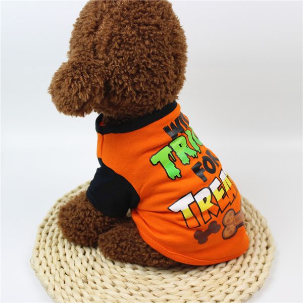 

ghost xs/s/m/l cartoon letter print shirt spring summer pet clothes halloween small dog clothe dbc vt0878
