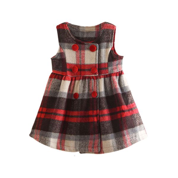

plaid vt skirt autumn and baby winter new girls' children's drs, Red;yellow