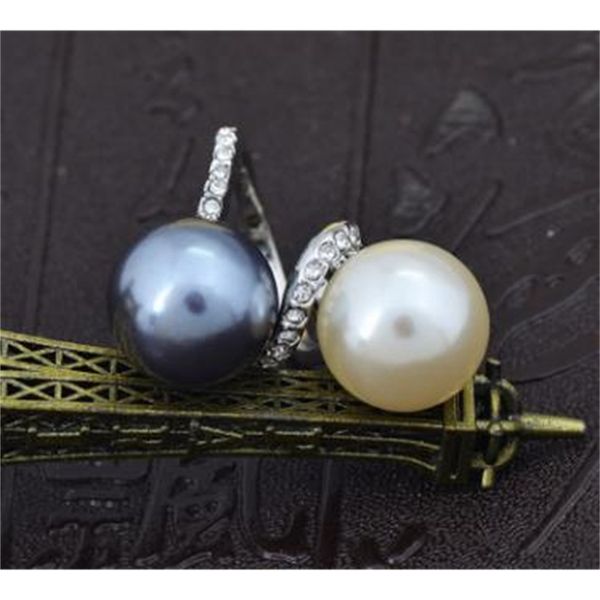 

boutique natural two-tone pearl diamond ring new simple jewelry, Silver
