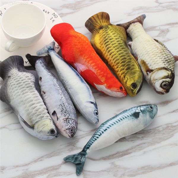 

artificial fish plush pet puppy dog sleeping cushion fun toy cat mint catnip toys gadget