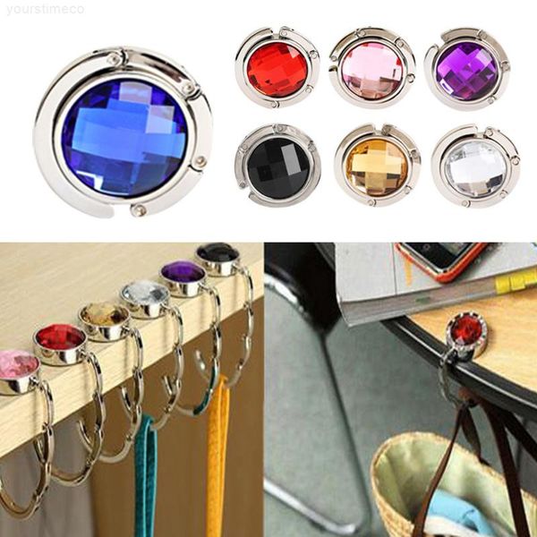 

crystal acrylicl diy foldable glossy handbag bag purse hanger desk sticker folding hook holder 13 colors