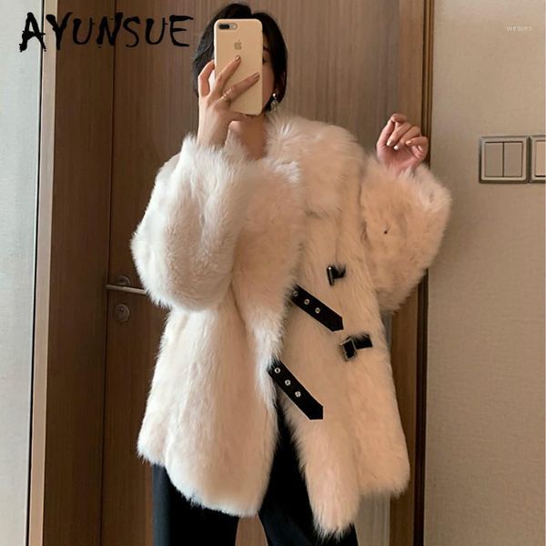 

natural fur coat women 100% wool jacket women clothes 2019 parka real fur winter coat real leather jacket 2019tw52 yy24071, Black