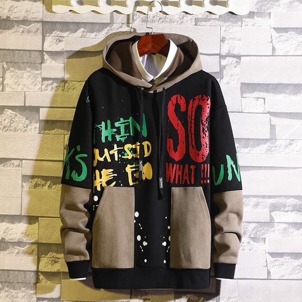 

male hoodie 2020 spring fall fashions casual pocket hip hop dwyc, Black