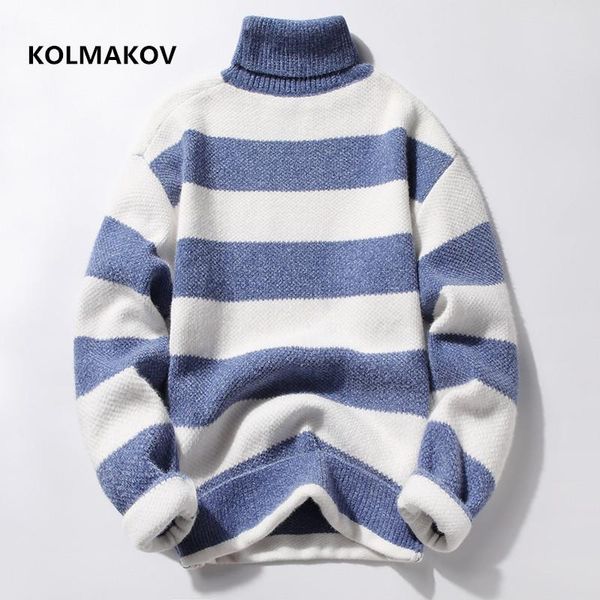 

sweaters men 2020 winter new arrival thick stripe sweater men student youth sweaters slim fit men's wool pullovers my033, White;black