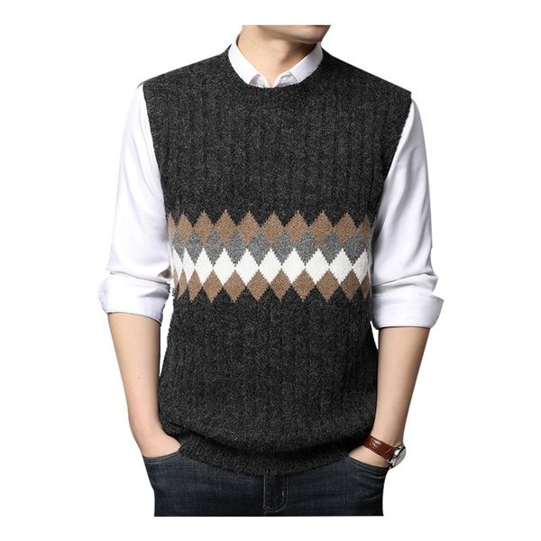 

mens cotton o-neck vest sleeveless patchwork comfortable slim fit soft no yq clothing knitted casual male sweater drop shipping, Black;white