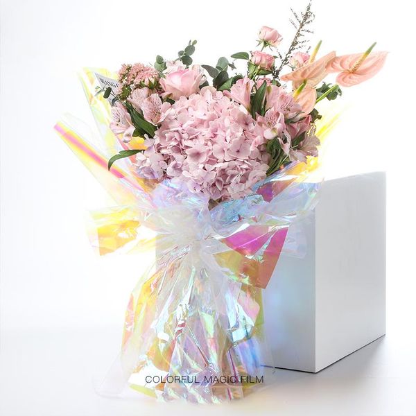 

storage bags hardiron 50x50cm colorful rainbow film florist wrapping paper christmas gift box packaging material