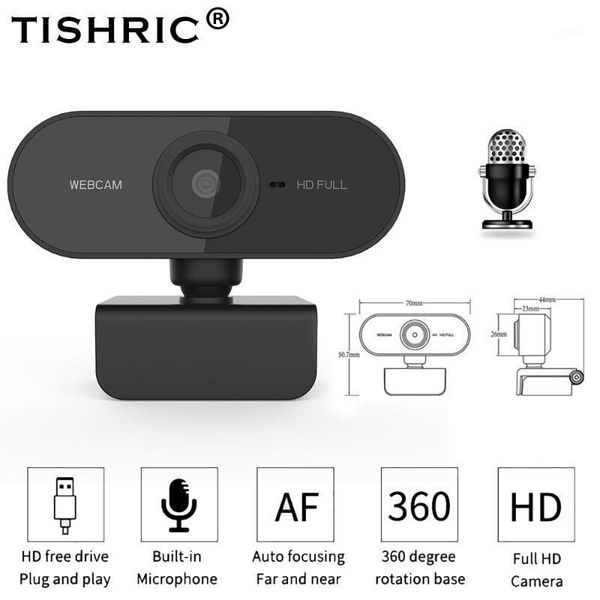 

tishric webcam 1080p 200w pixels autofocus web camera with microphone full hd web cam usb computer webcam pc camera1
