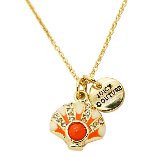 

luxury women's currents orange shell round necklace valentine's day present c4lw, Silver